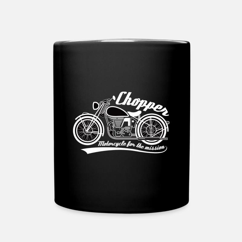 Chopper Bike - Full Colour Mug - black