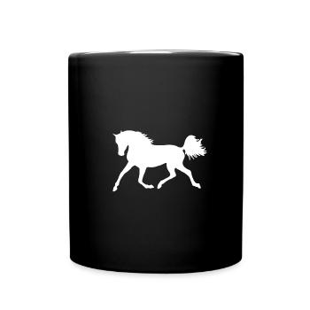 Silhouette de cheval blanc - Mug uni - noir - Devant