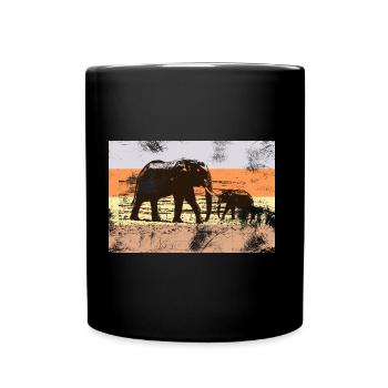 elephants - Full Colour Mug - black - Front