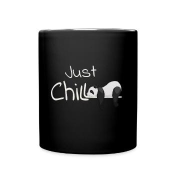 Just Chill Panda Bear casual anti-stress gift - Full Colour Mug - black - Front