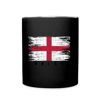 Distressed English Cross - Full Colour Mug - black - Front