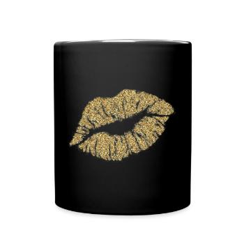 Goldener Kuss - Tasse einfarbig - Schwarz - Vorne
