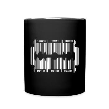 Razor blade with code - Full Colour Mug - black - Front