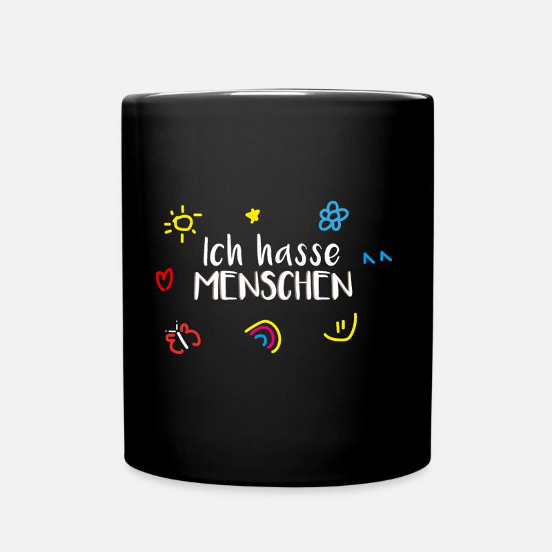 Hass auf die Menschen - Tasse einfarbig - Schwarz