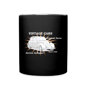 Vintage Cars, Vintage Autoservice - Tasse einfarbig - Schwarz - Vorne