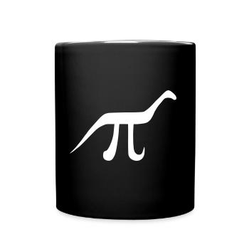 lustig nerd geek, pi day, pi, Pinosaurier - Tasse einfarbig - Schwarz - Vorne