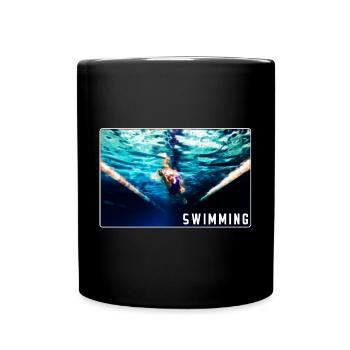Swimming - Tasse einfarbig - Schwarz - Vorne