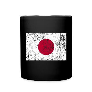 Japan Flagge Japan Fahne Flagge Flagge bandera - Tasse einfarbig - Schwarz - Vorne