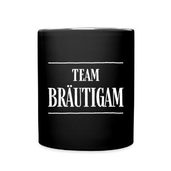 Team Bräutigam Junggesellenabschied Party Feiern - Tasse einfarbig - Schwarz - Vorne