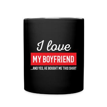J'aime mon petit ami - Mug uni - noir - Devant