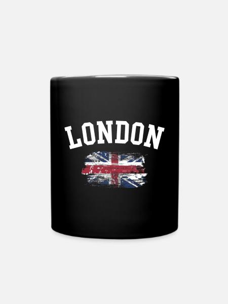 Tee du drapeau du London Grunge Union - Mug uni - noir