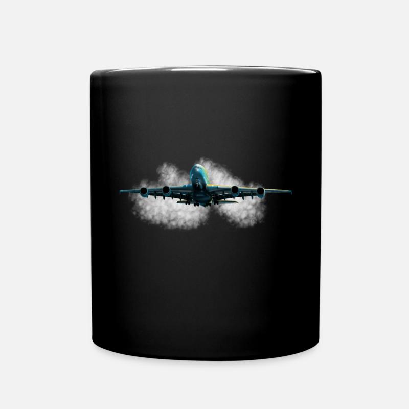 Größte Passagierflugzeug - Tasse einfarbig - Schwarz