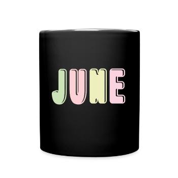 June - Tasse einfarbig - Schwarz - Vorne