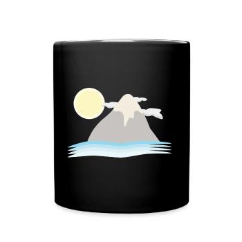 Berg Berge - Tasse einfarbig - Schwarz - Vorne