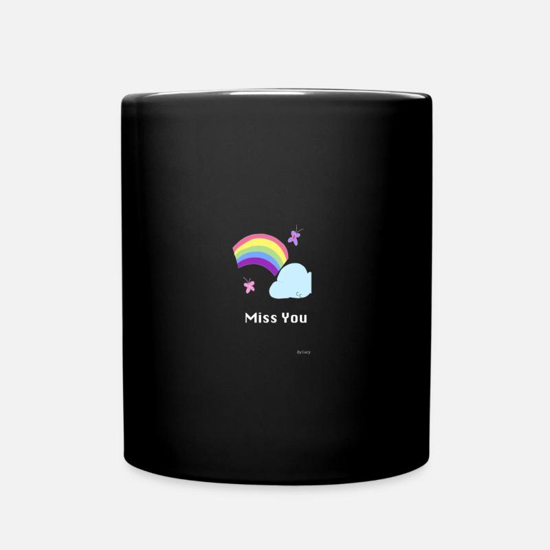 Miss You Rainbow - Full Colour Mug - black