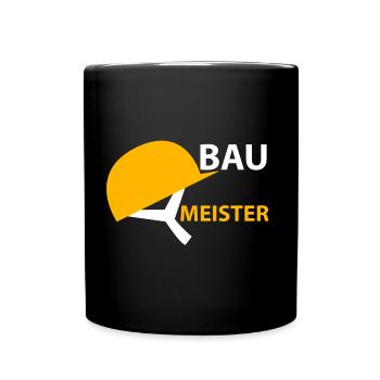 Baumeister Bauarbeiter - Tasse einfarbig - Schwarz - Vorne