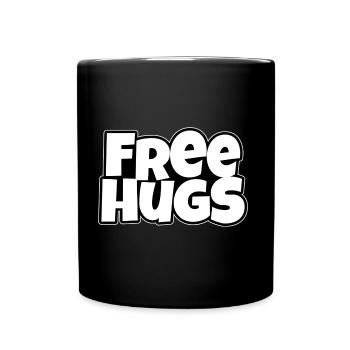 Free Hugs - Tasse einfarbig - Schwarz - Vorne