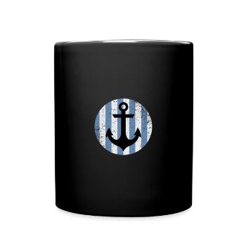 Anchor in striped sky - Full Colour Mug - black - Front