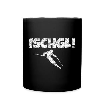 Ischgl Skifahrer (Weiß) Apres-Ski Schnee Winter - Tasse einfarbig - Schwarz - Vorne