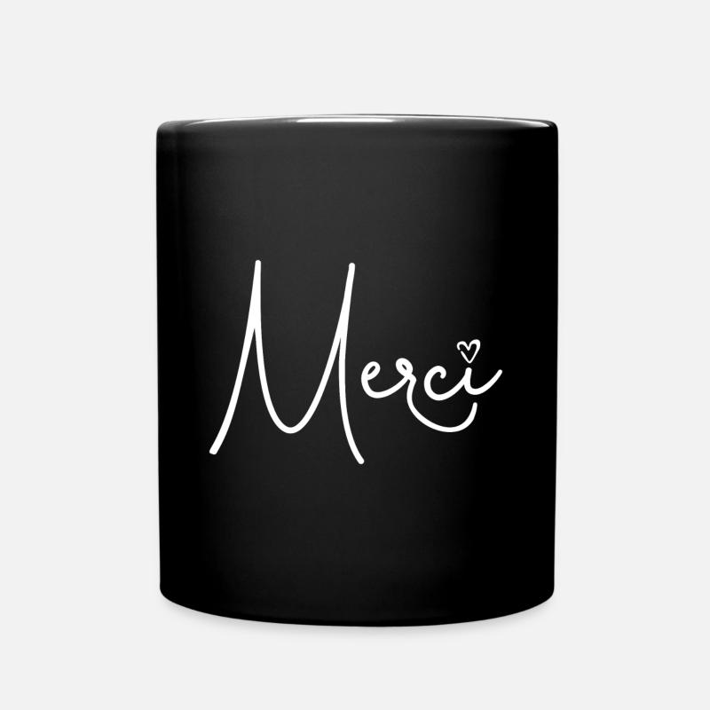 Merci - Tasse einfarbig - Schwarz