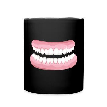dents brillantes avec des dents propres et étincelantes - Mug uni - noir - Devant