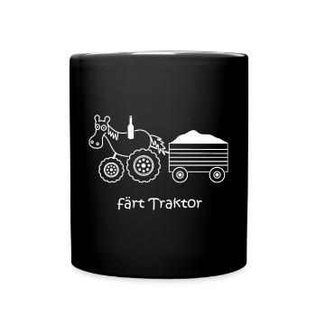 färt traktor, lustiges Pferd, Landwirt, Bauer - Tasse einfarbig - Schwarz - Vorne