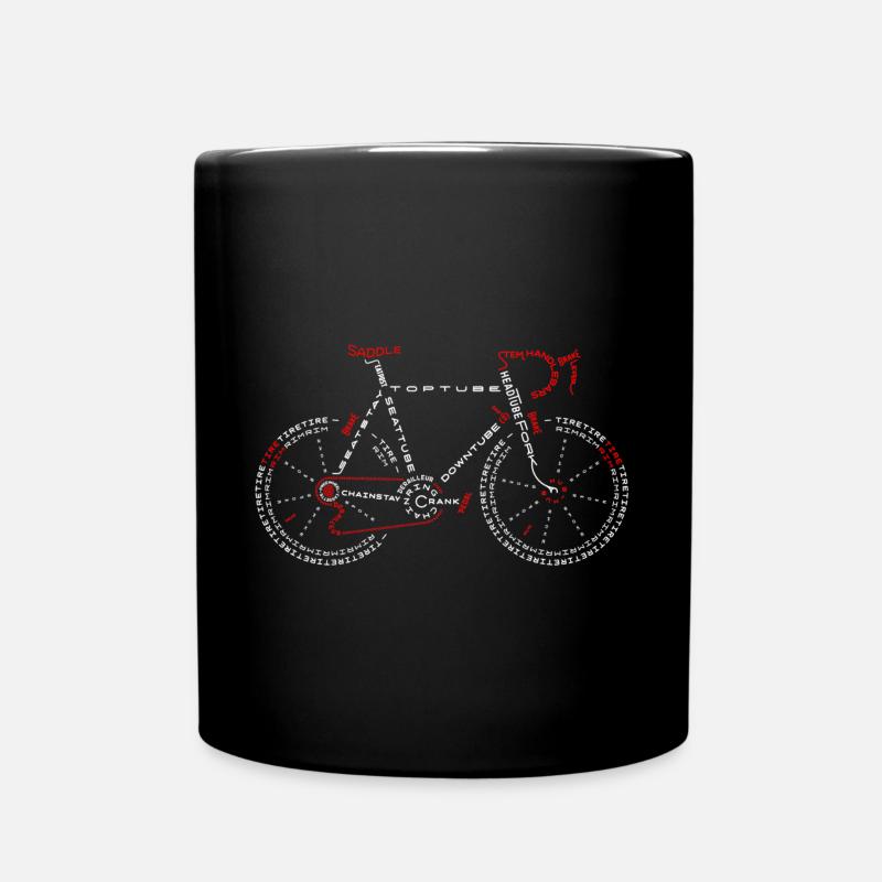 Fahrrad Wörtern - Tasse einfarbig - Schwarz