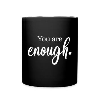 Tu es assez cadeau de coeur en disant - Mug uni - noir - Devant