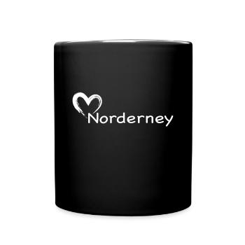 Ein Herz für Norderney - Tasse einfarbig - Schwarz - Vorne