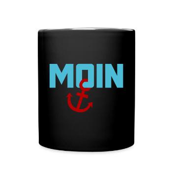Moin ancre Ahoi Mer du Nord Mer Baltique plage vacances côte - Mug uni - noir - Devant