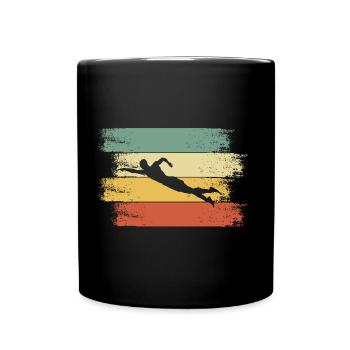 Schwimmer schwimmen Bademeister - Tasse einfarbig - Schwarz - Vorne