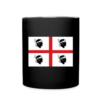 Aufkleber Flagge von Sardinien Flagge Sardinien Aufkleber - Tasse einfarbig - Schwarz - Vorne