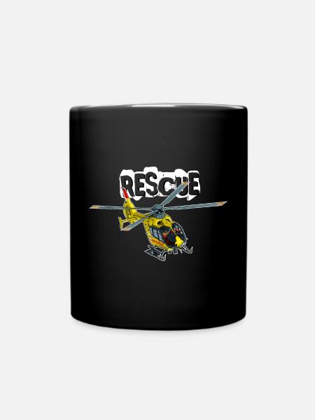 Helicopter rescue - Full Colour Mug - black