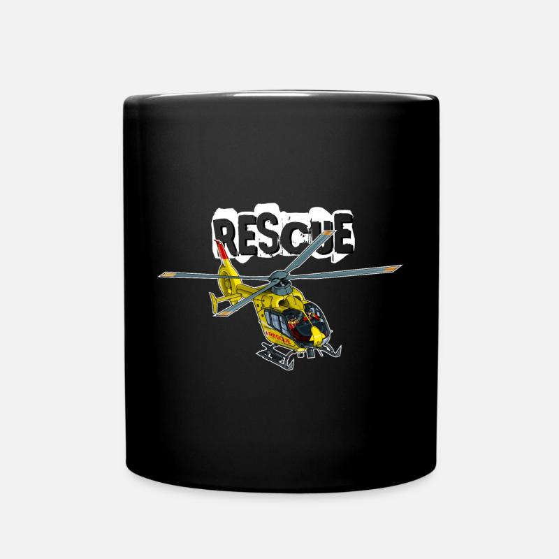 Helicopter rescue - Full Colour Mug - black