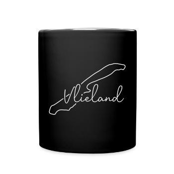 Vlieland | Landkarte Line-Art Minimalismus - Tasse einfarbig - Schwarz - Vorne