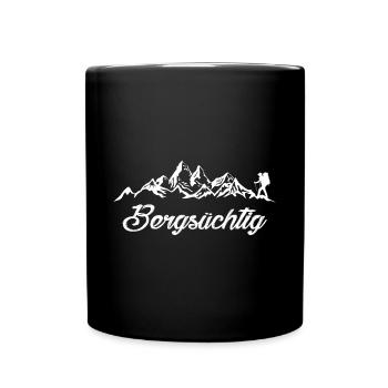 Bergsüchtig - Tasse einfarbig - Schwarz - Vorne