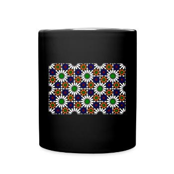 Moorish mosaic (dark) - Full Colour Mug - black - Front