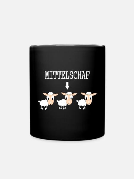 Lustige Schafe - Tasse einfarbig - Schwarz