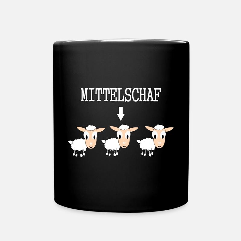 Lustige Schafe - Tasse einfarbig - Schwarz