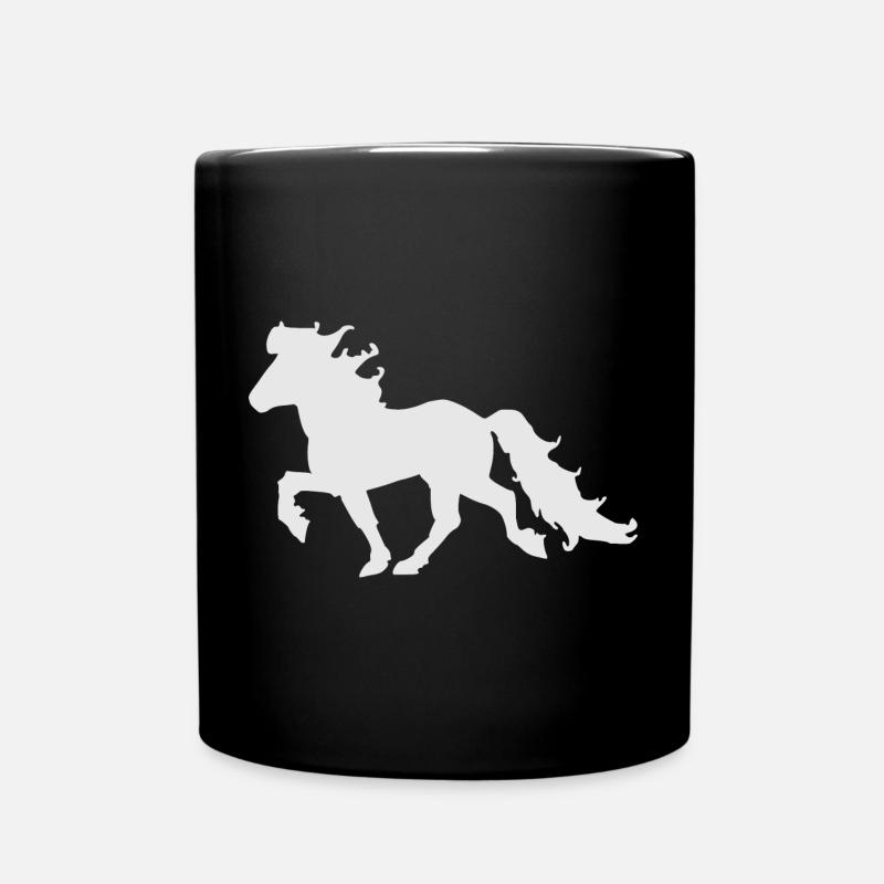 Edles Islandpferd, Tölter, Tölt - Tasse einfarbig - Schwarz
