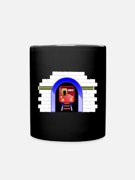 Blue Tunnel Train in Archway - Full Colour Mug - black