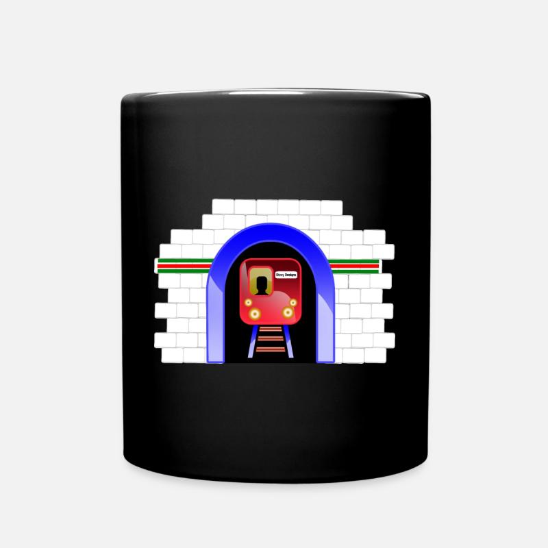 Blue Tunnel Train in Archway - Full Colour Mug - black
