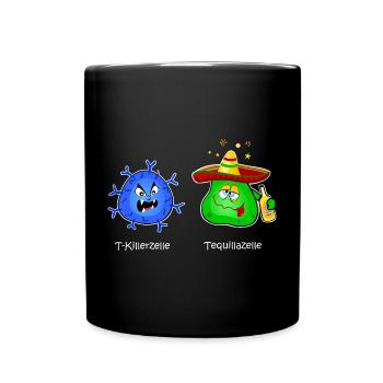 T killer cell, immune system, virus tequila T cell - Full Colour Mug - black - Front
