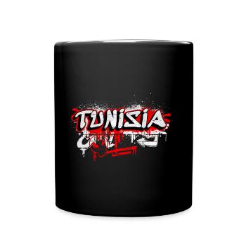 Tunesien Graffiti Flaggen Design - Tasse einfarbig - Schwarz - Vorne