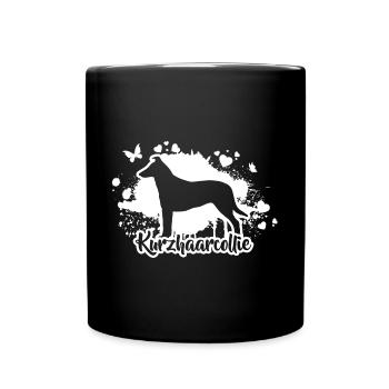KURZHAARCOLLIE Hund Hunde Collie Wilsigns - Tasse einfarbig - Schwarz - Vorne