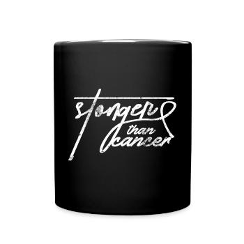 Stronger Than Cancer Script - Full Colour Mug - black - Front