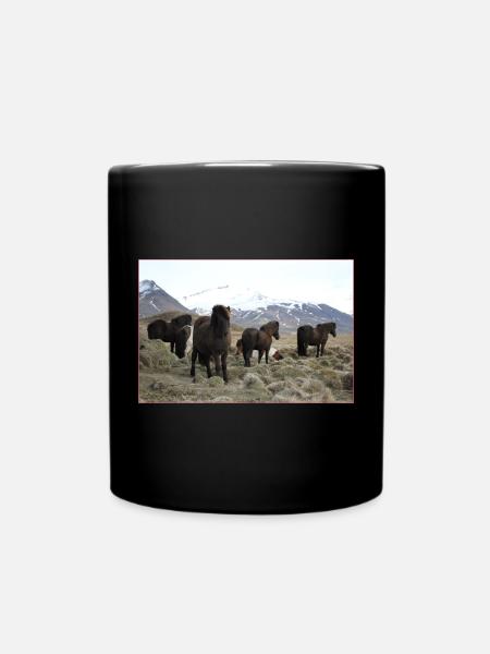 Icelandic horse - Full Colour Mug - black