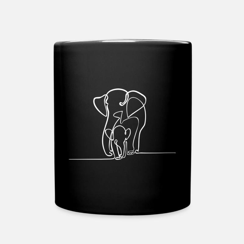Elefanten - Tasse einfarbig - Schwarz