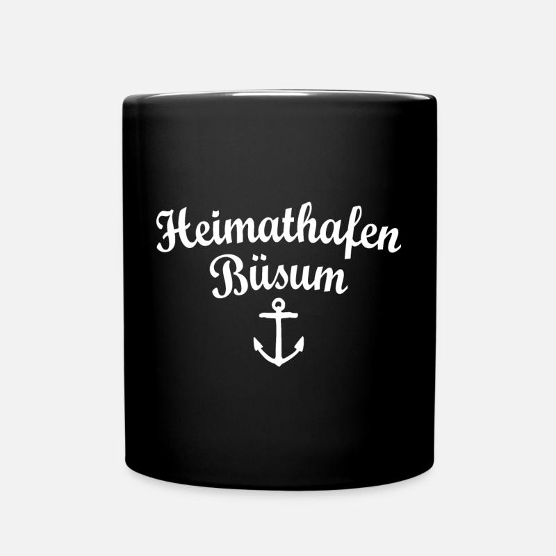 Heimathafen Büsum (Weiß) - Tasse einfarbig - Schwarz