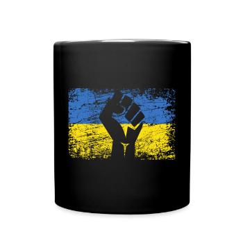 Drapeau De L'Ukraine Ukraine Soutien Ukraininens - Mug uni - noir - Devant